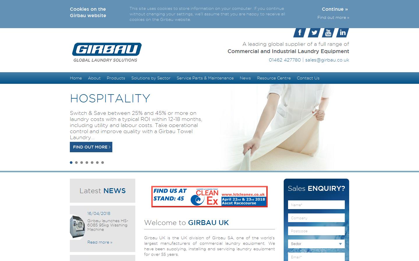 Girbau Laundry Equipment Website