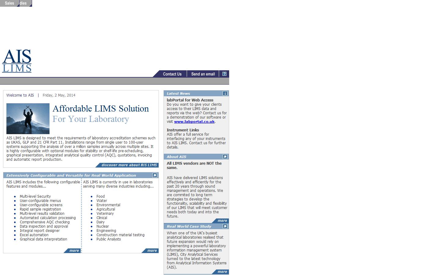 Analytical Information Systems Ltd Website