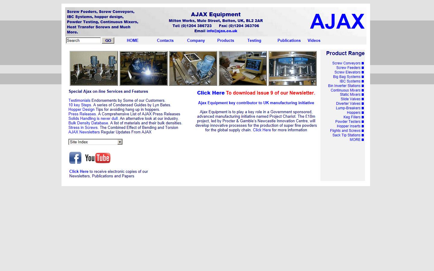 AJAX Equipment Website