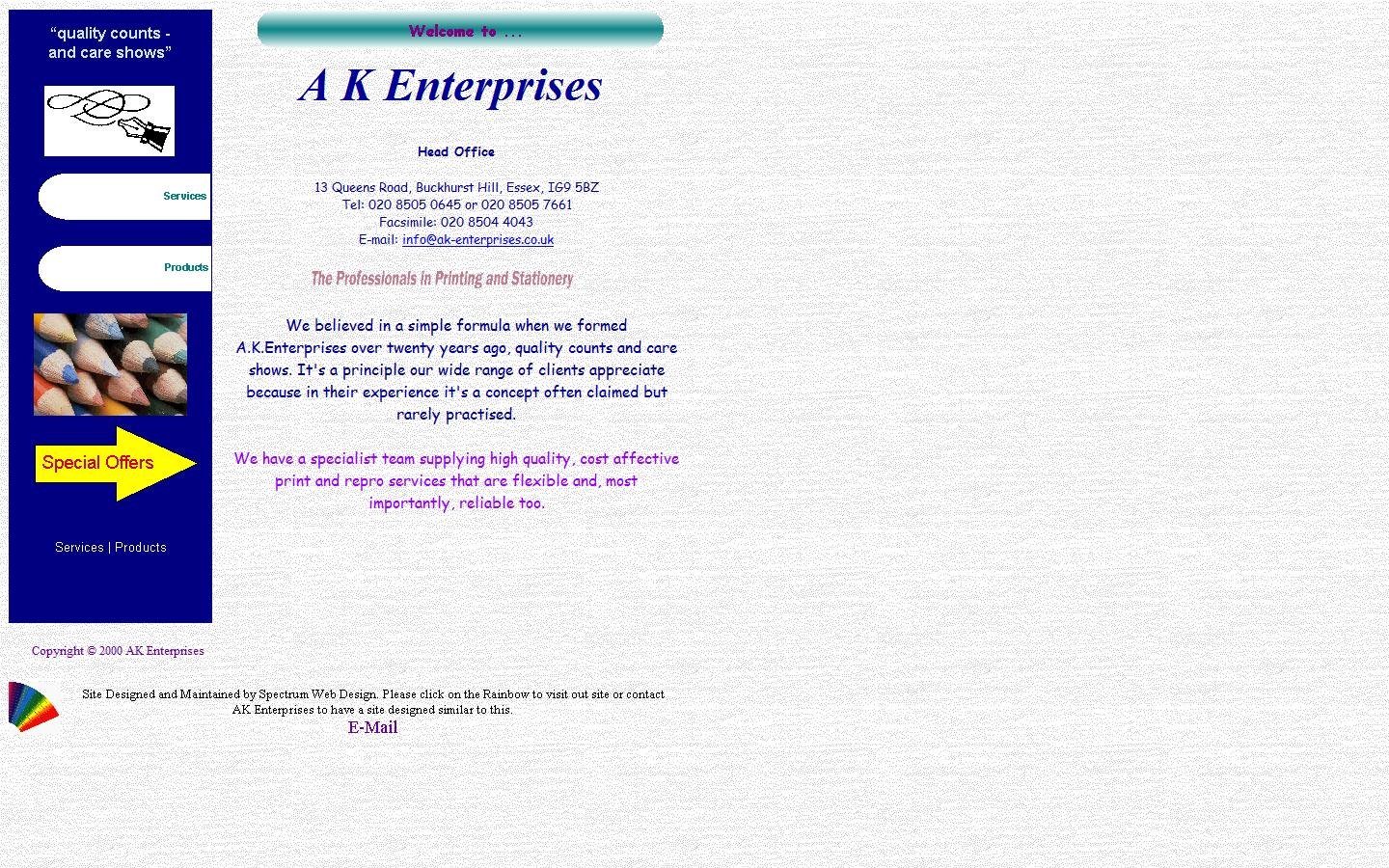 A K Enterprises Website
