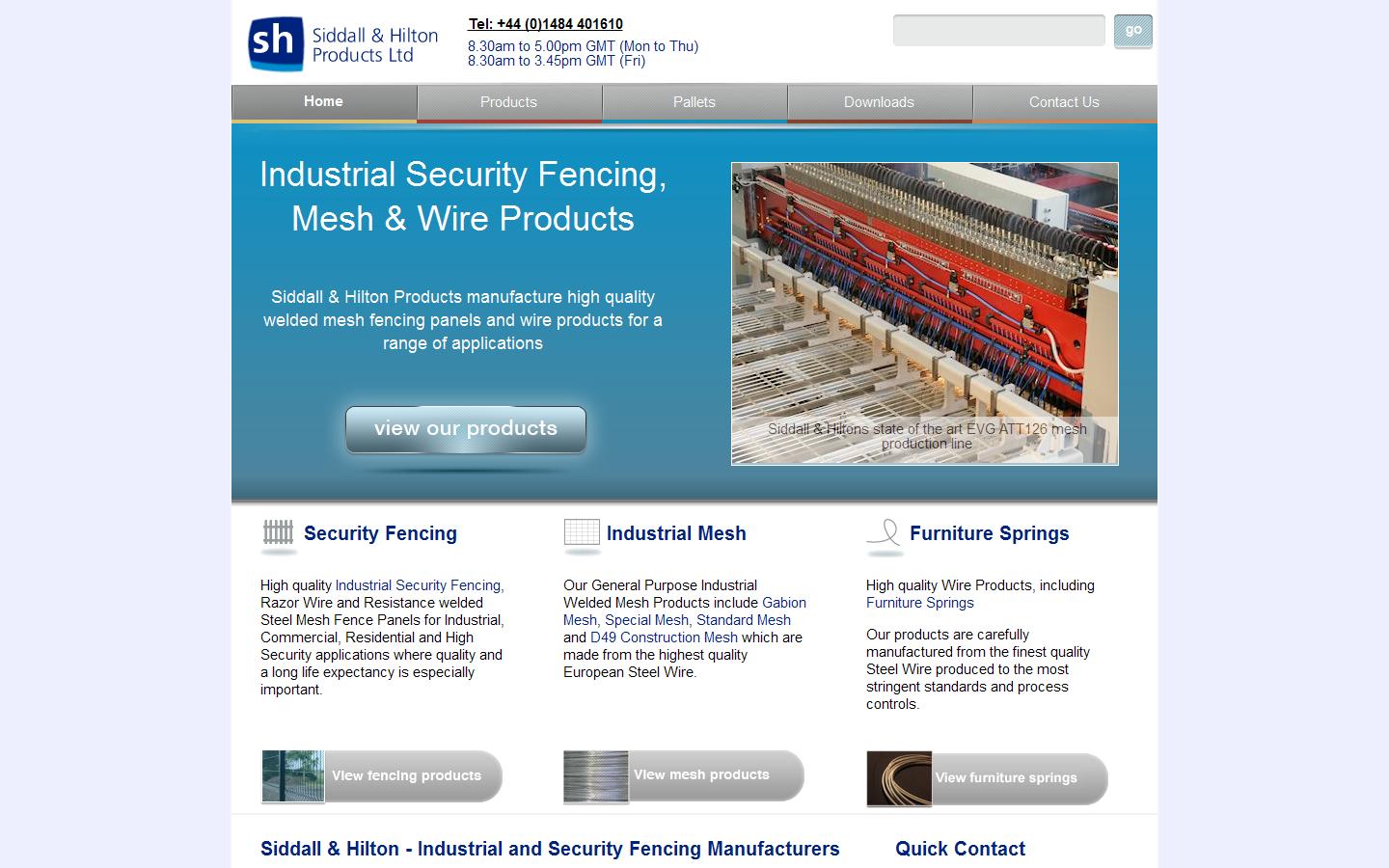 Siddall & Hilton Products Ltd Website
