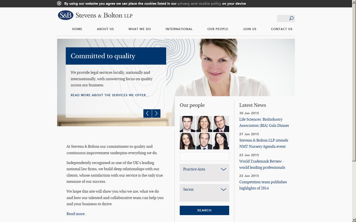 Stevens & Bolton LLP Website