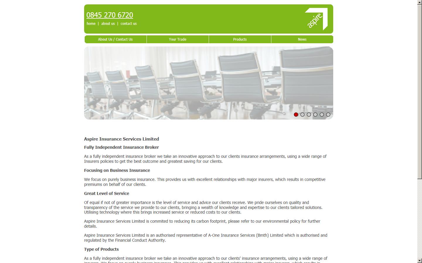 Aspire Insurance Services Ltd Website