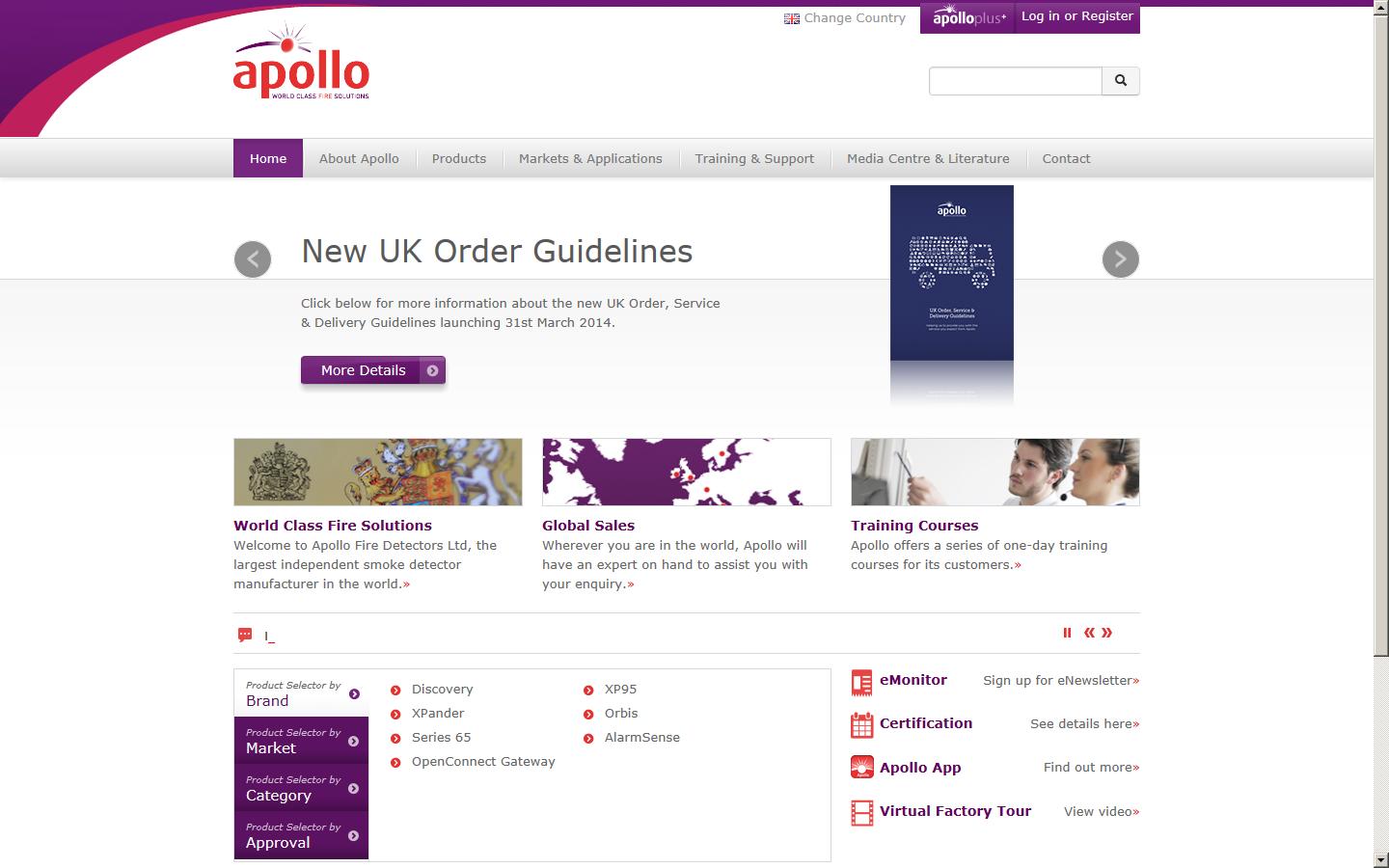 Apollo Fire Detectors Ltd Website