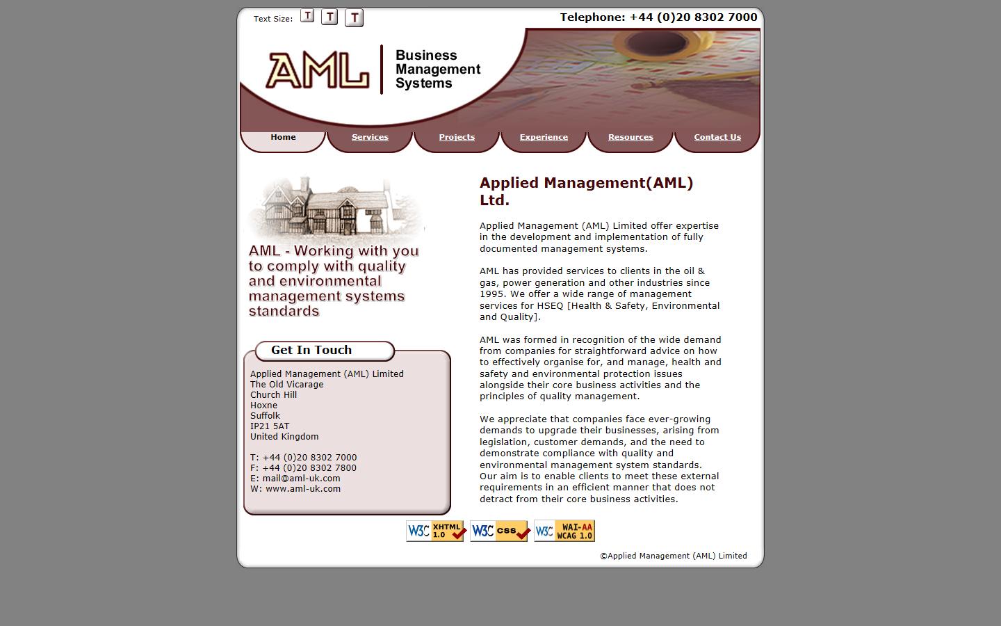 Applied Management (AML) Ltd Website