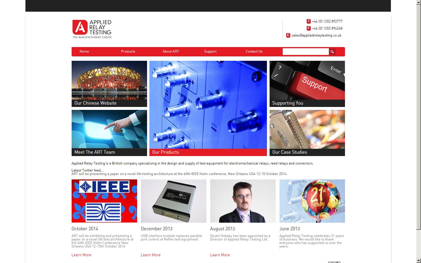 Applied Relay Testing Ltd Website