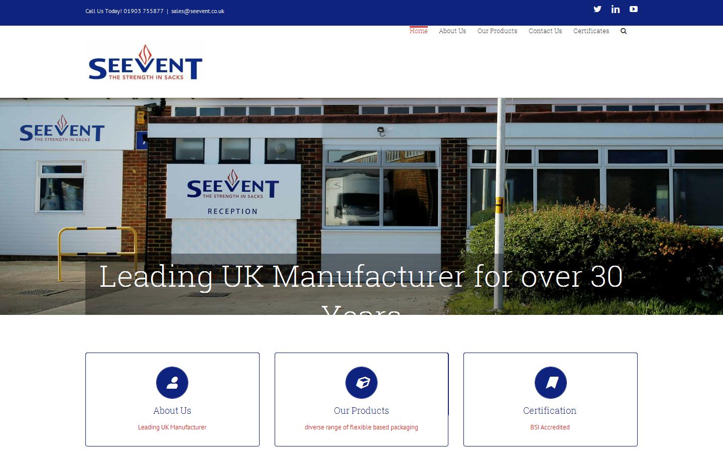 Seevent Packaging Website