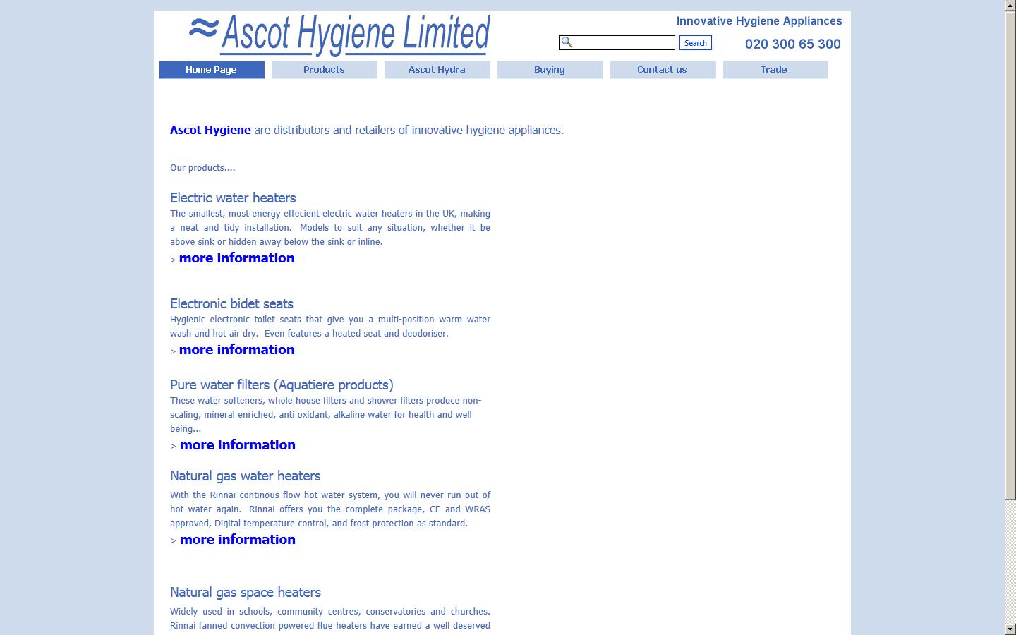 Ascot Hygiene Ltd Website