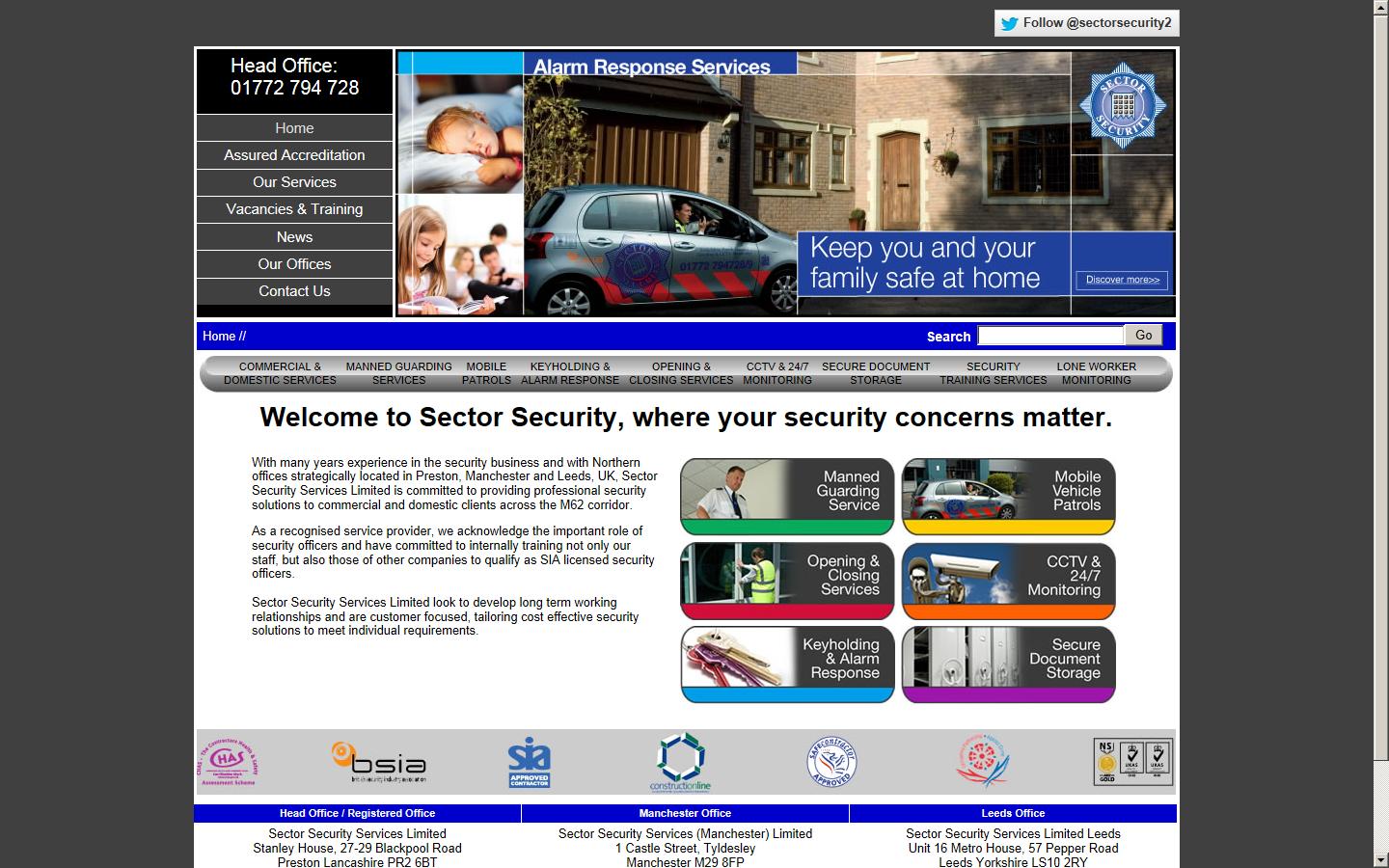 Sector Security Services Ltd Website