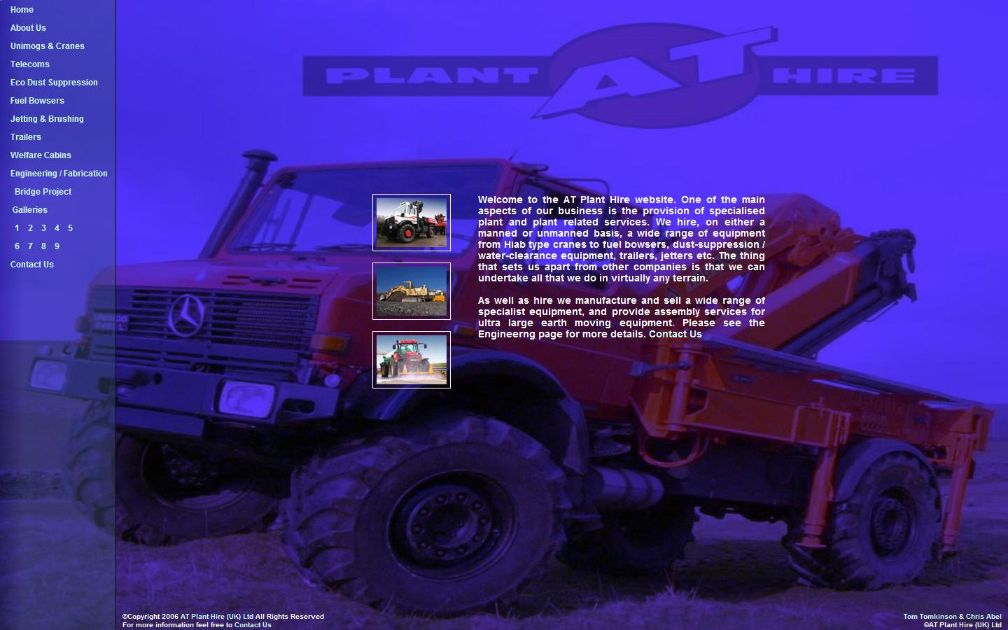 AT Plant Hire Ltd Website