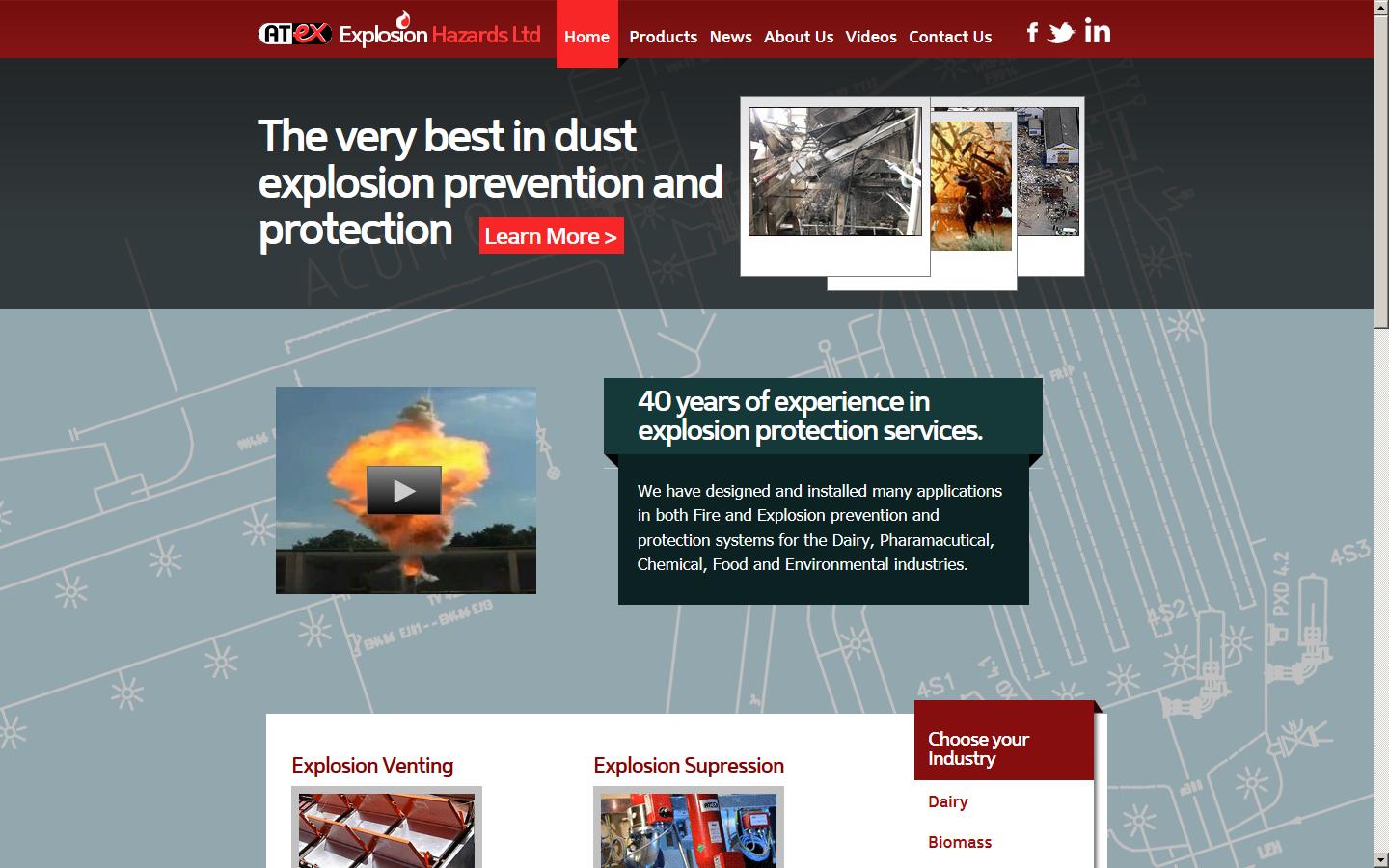ATEX Explosion Hazards Ltd Website