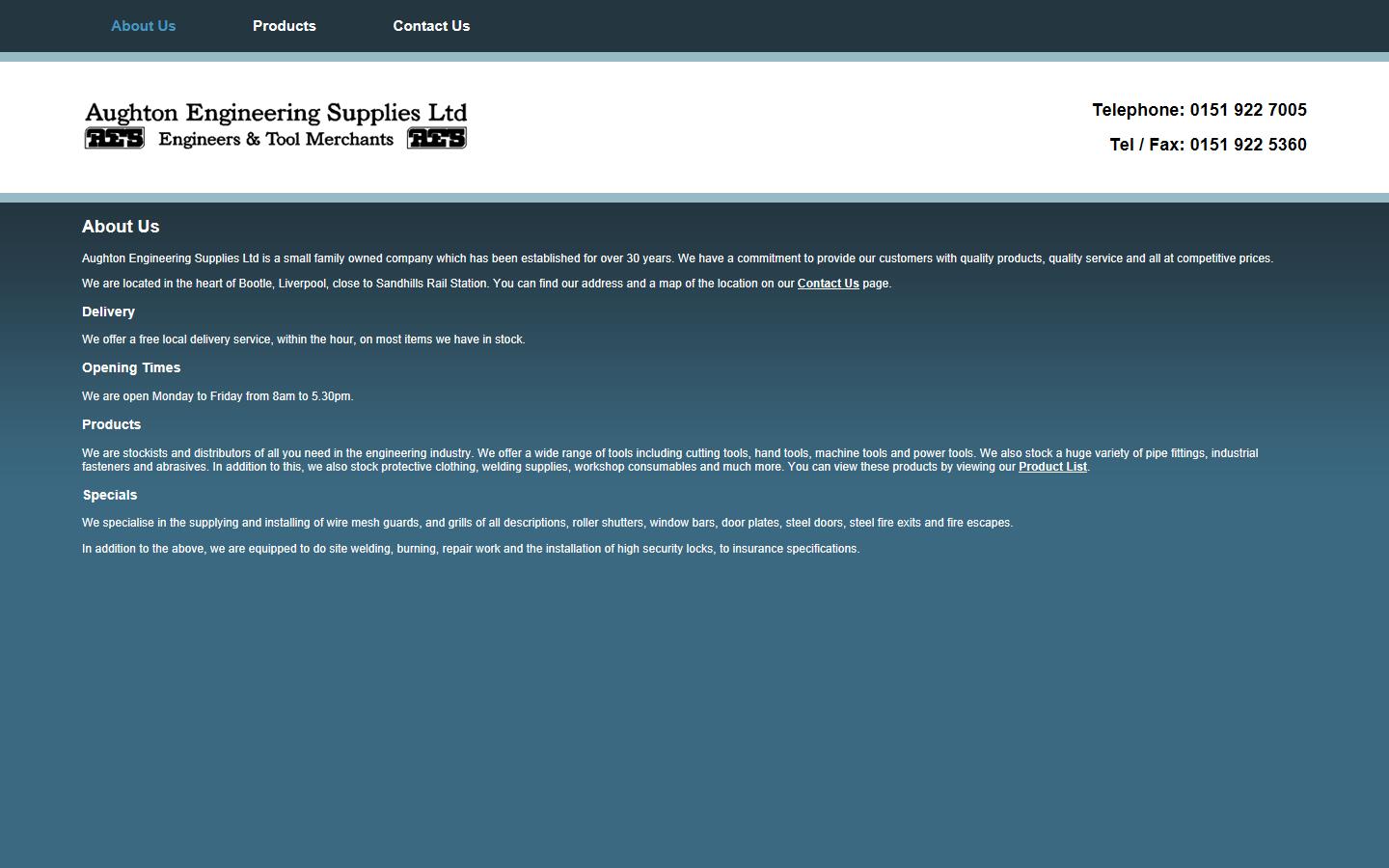 Aughton Engineering Supplies Ltd Website