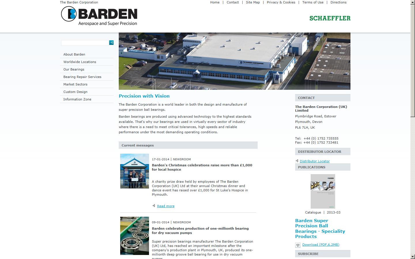 Barden Corporation (UK) Ltd Website