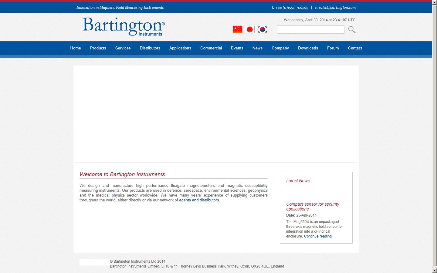 Bartington Instruments Ltd Website
