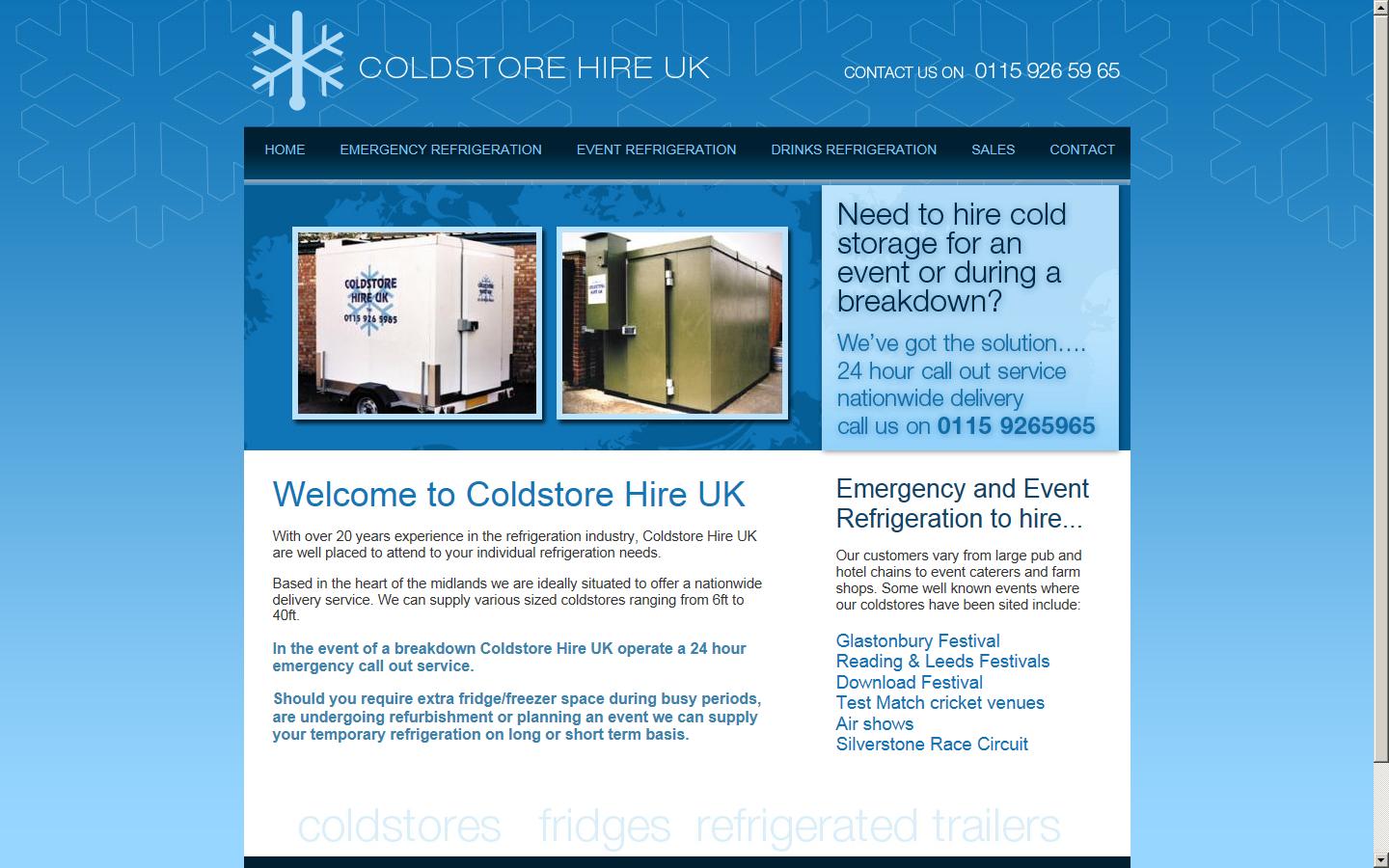 Coldstore Hire UK Website