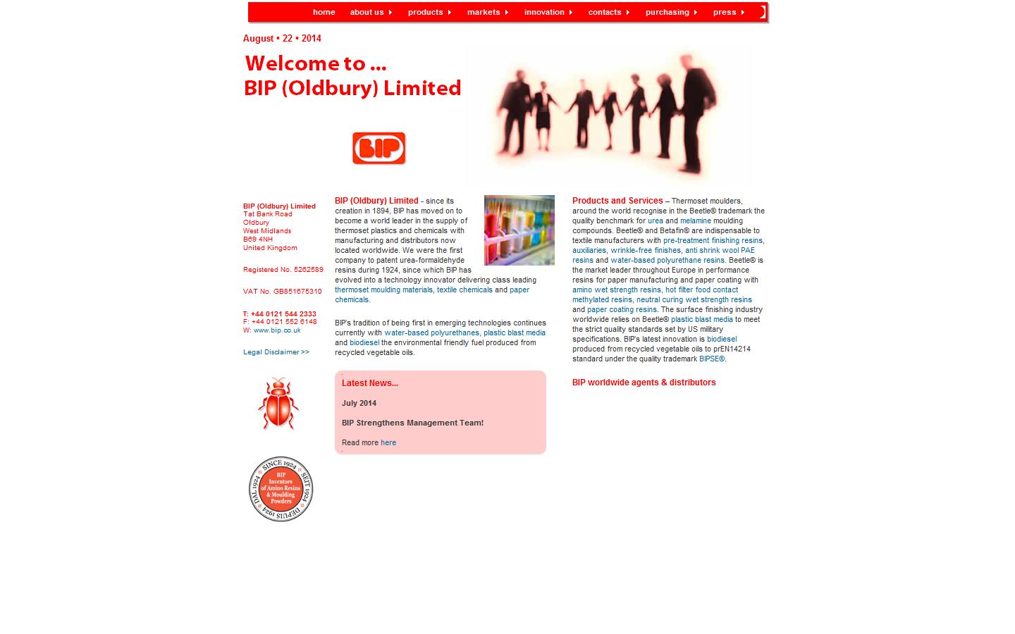 BIP (Oldbury) Ltd Website