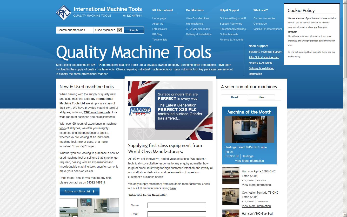RK International Machine Tools Website