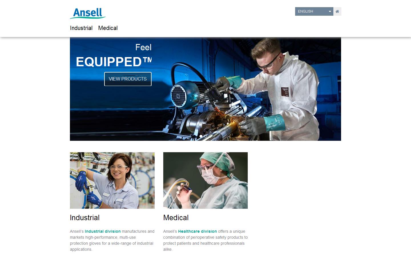 Ansell Healthcare Europe BV Website