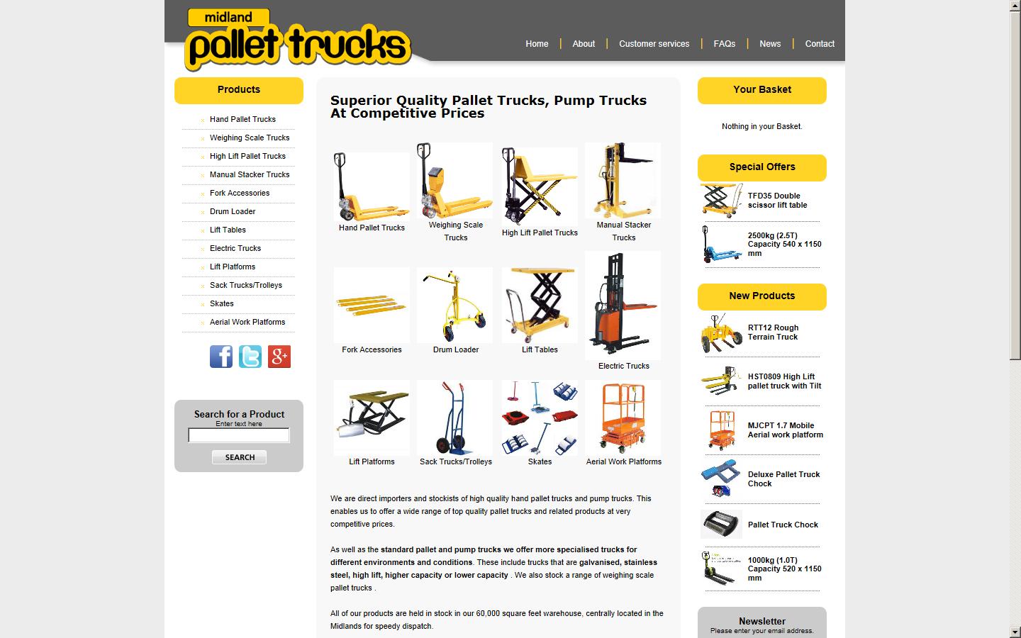 Midland Pallet Trucks Ltd Website