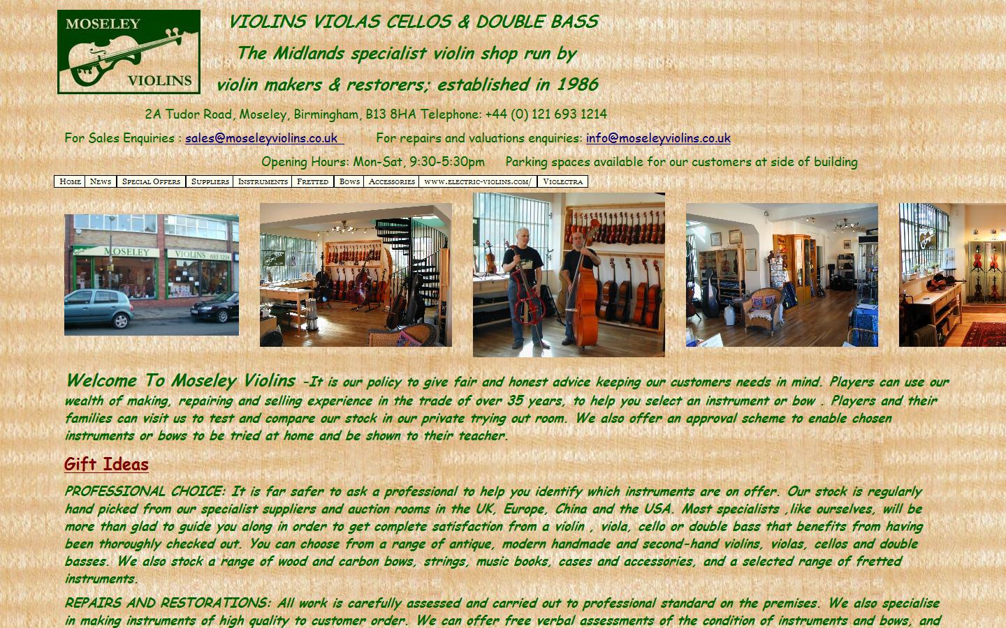 Moseley Violins Website