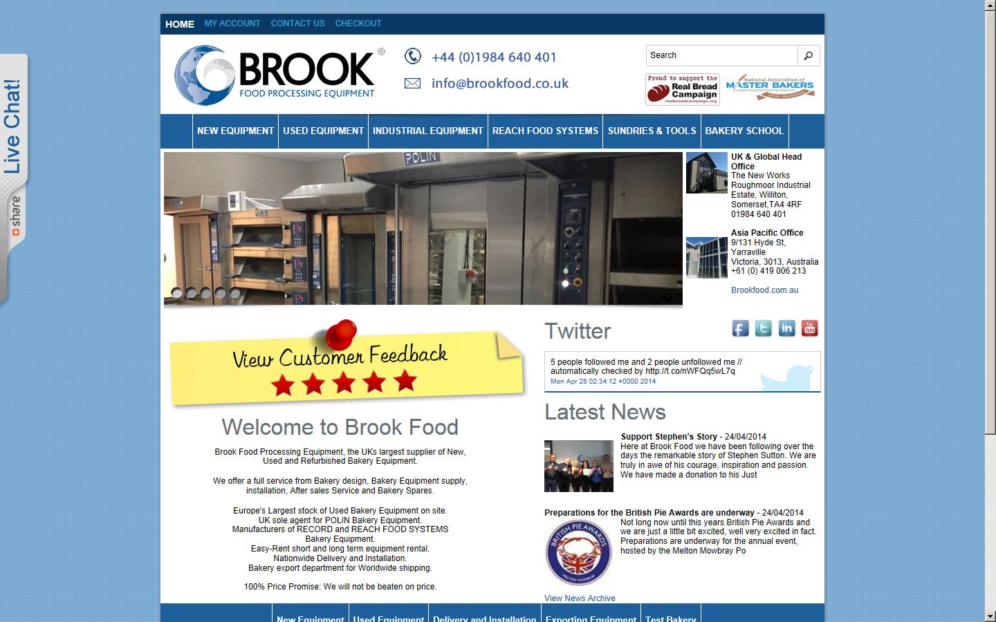 Brook Food Processing Equipment Ltd.  Website