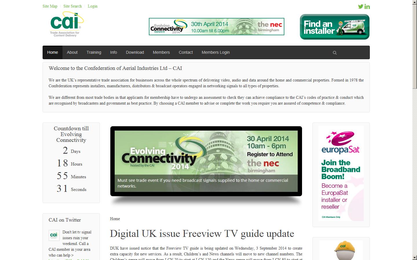 Confederation of Aerial Industries Ltd Website