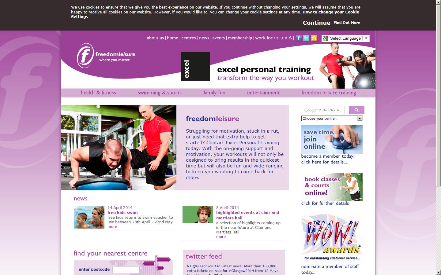 Freedom Leisure Website