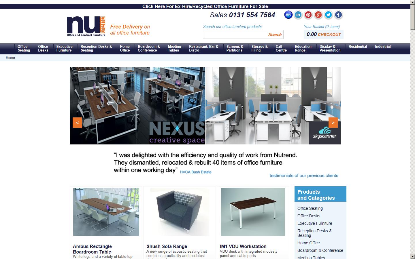 Nutrend Office & Contract Furniture Ltd Website
