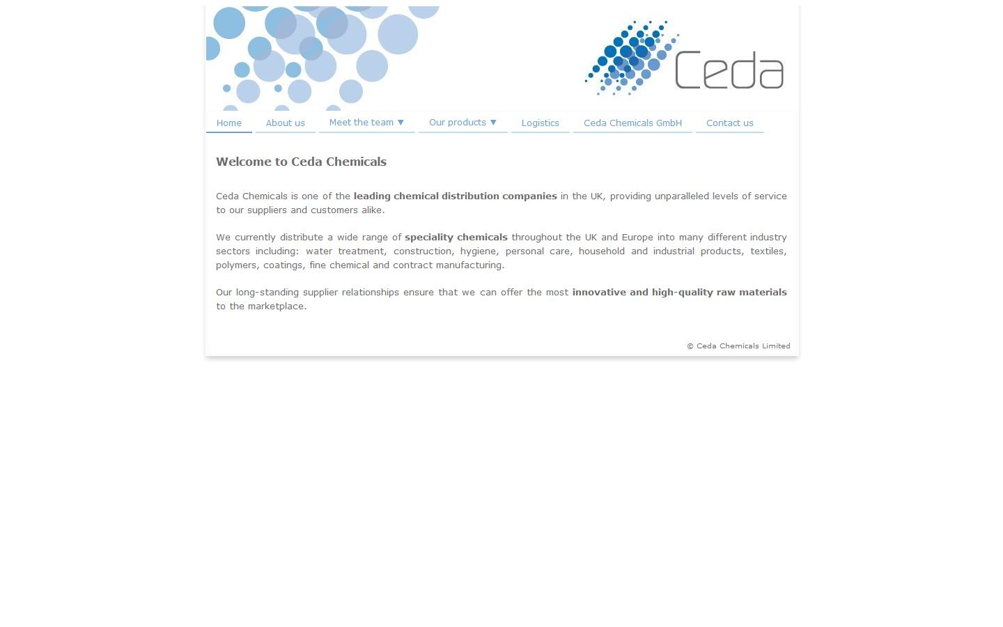 Ceda Chemicals Ltd - Knutsford Website