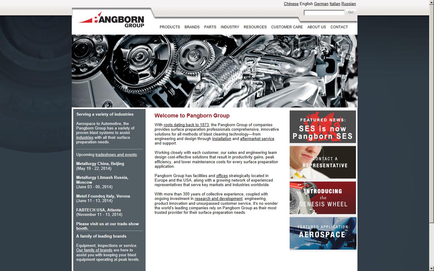 Pangborn UK Ltd Website