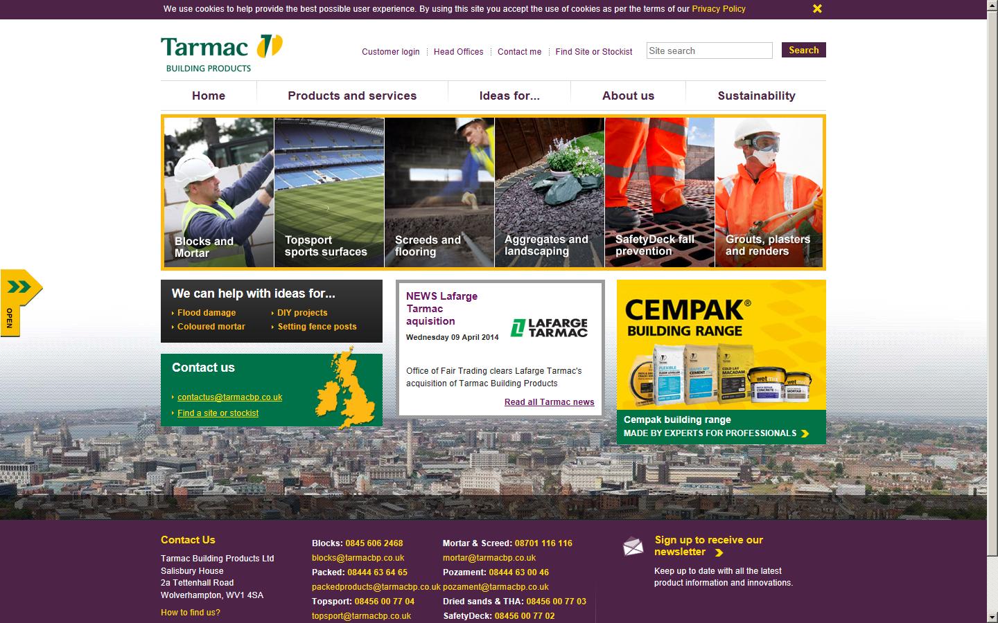 Tarmac Building Products Ltd Website