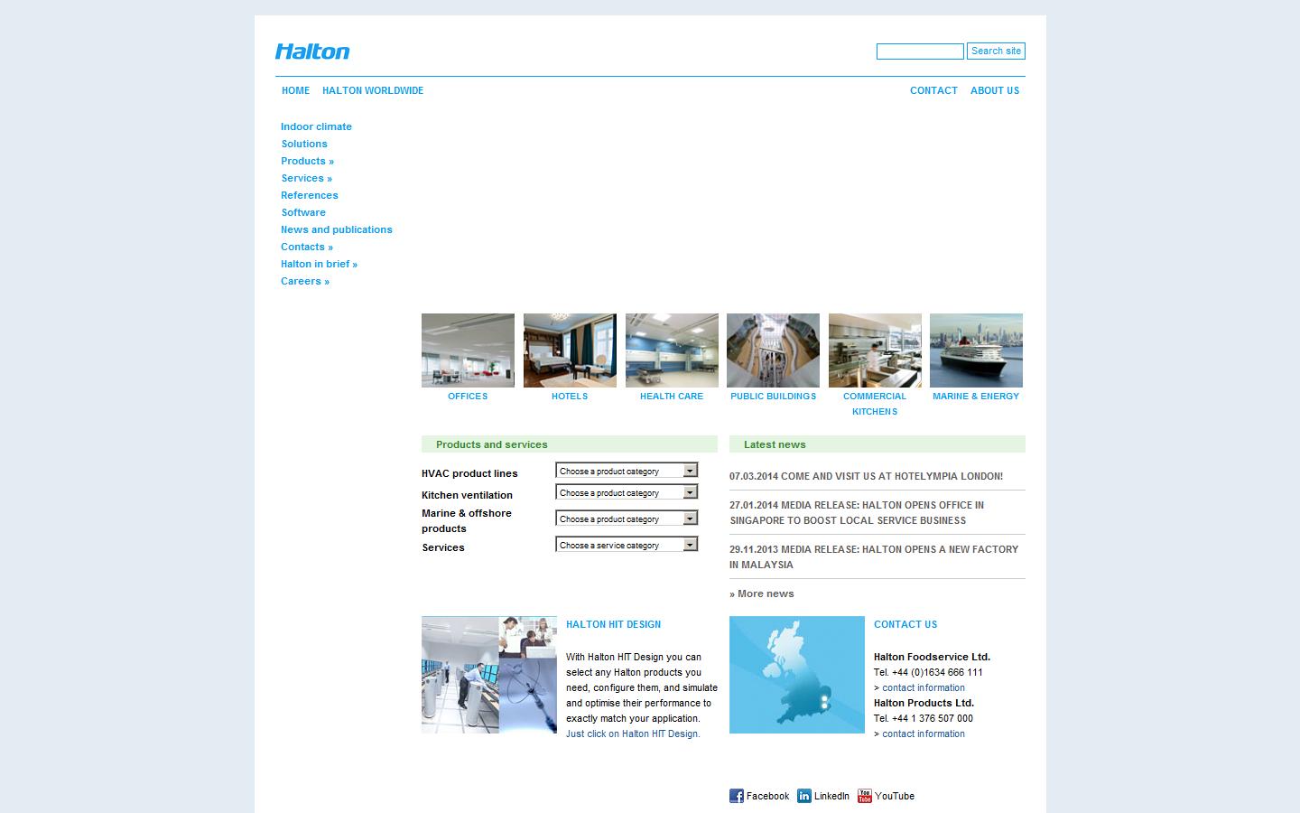 Halton Products Ltd Website