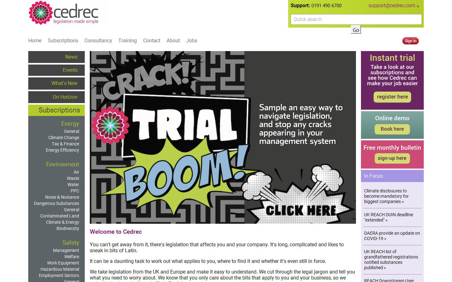 Cedrec Information Systems Ltd Website
