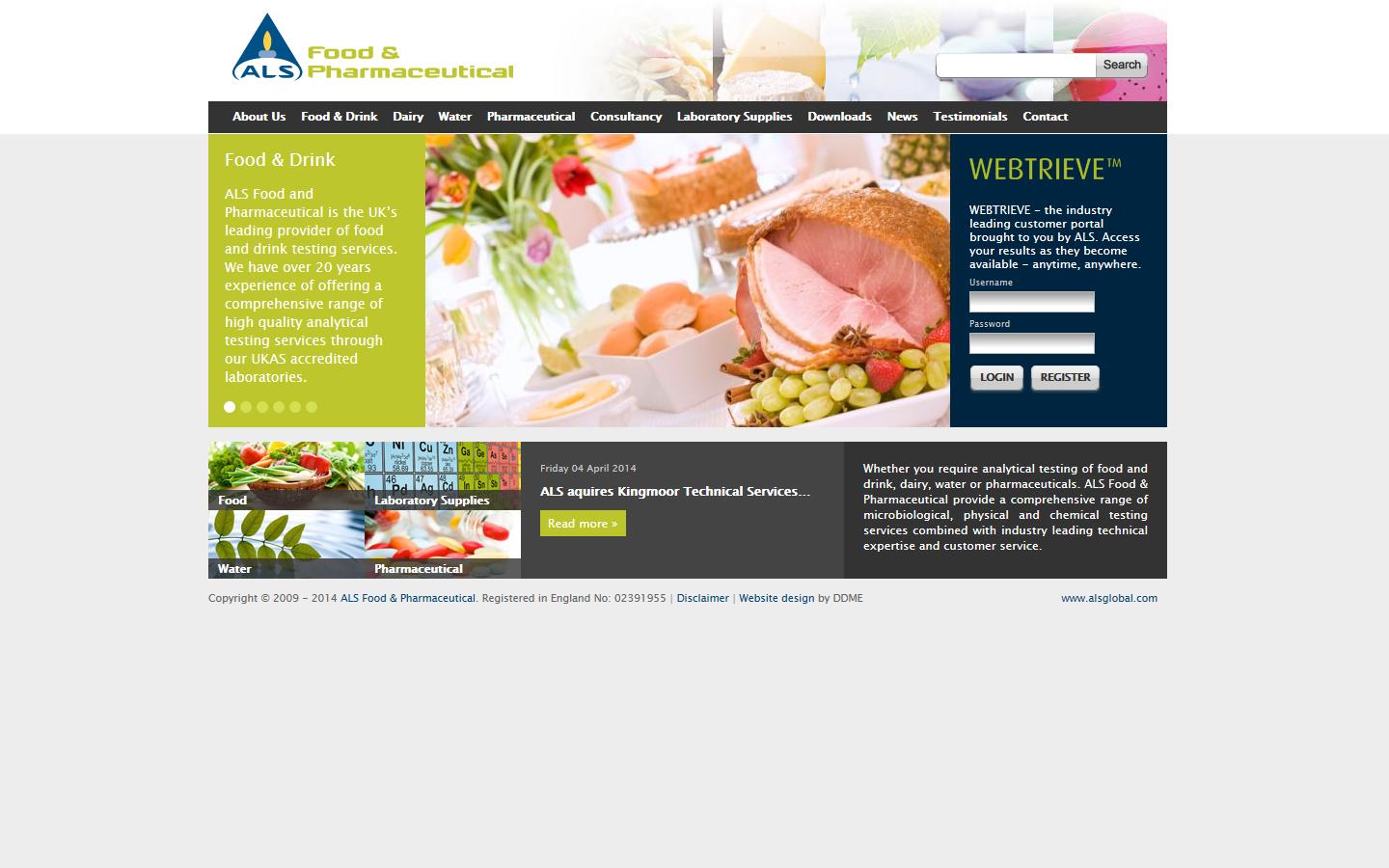 ALS Food and Pharmaceutical Website
