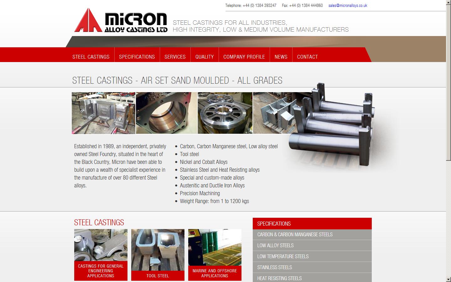 Micron Alloy Castings Ltd Website