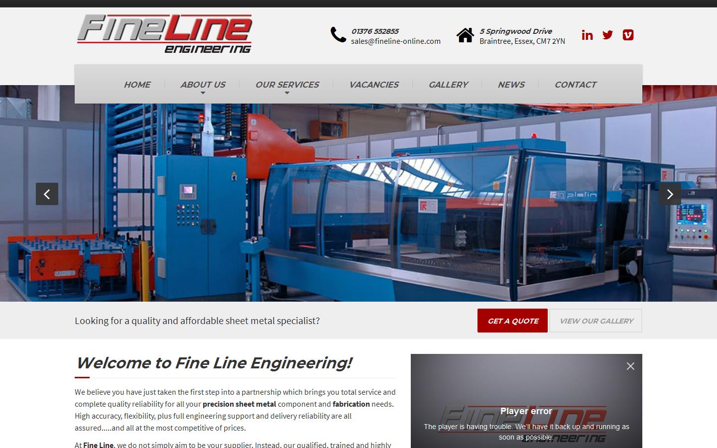 Fine Line Sheet Metal Engineering Ltd Website