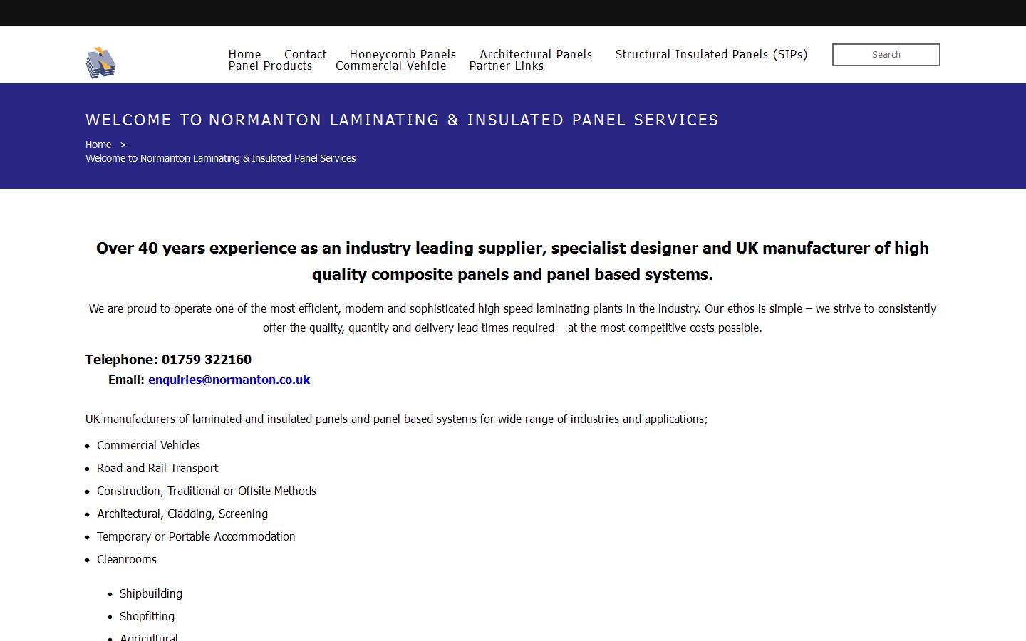 Normanton Laminating Services Ltd Website