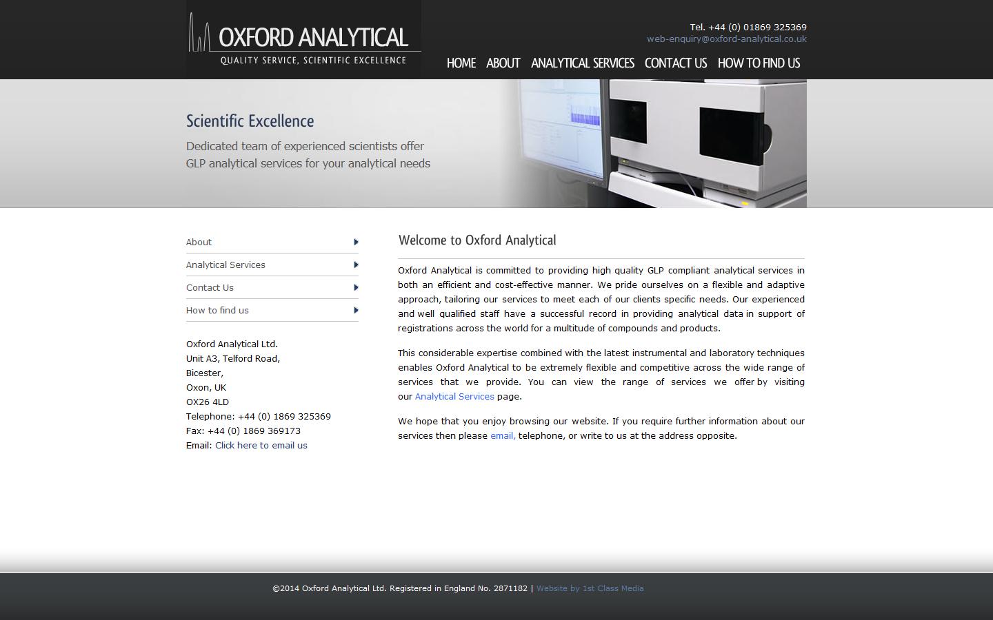 Oxford Analytical Ltd Website