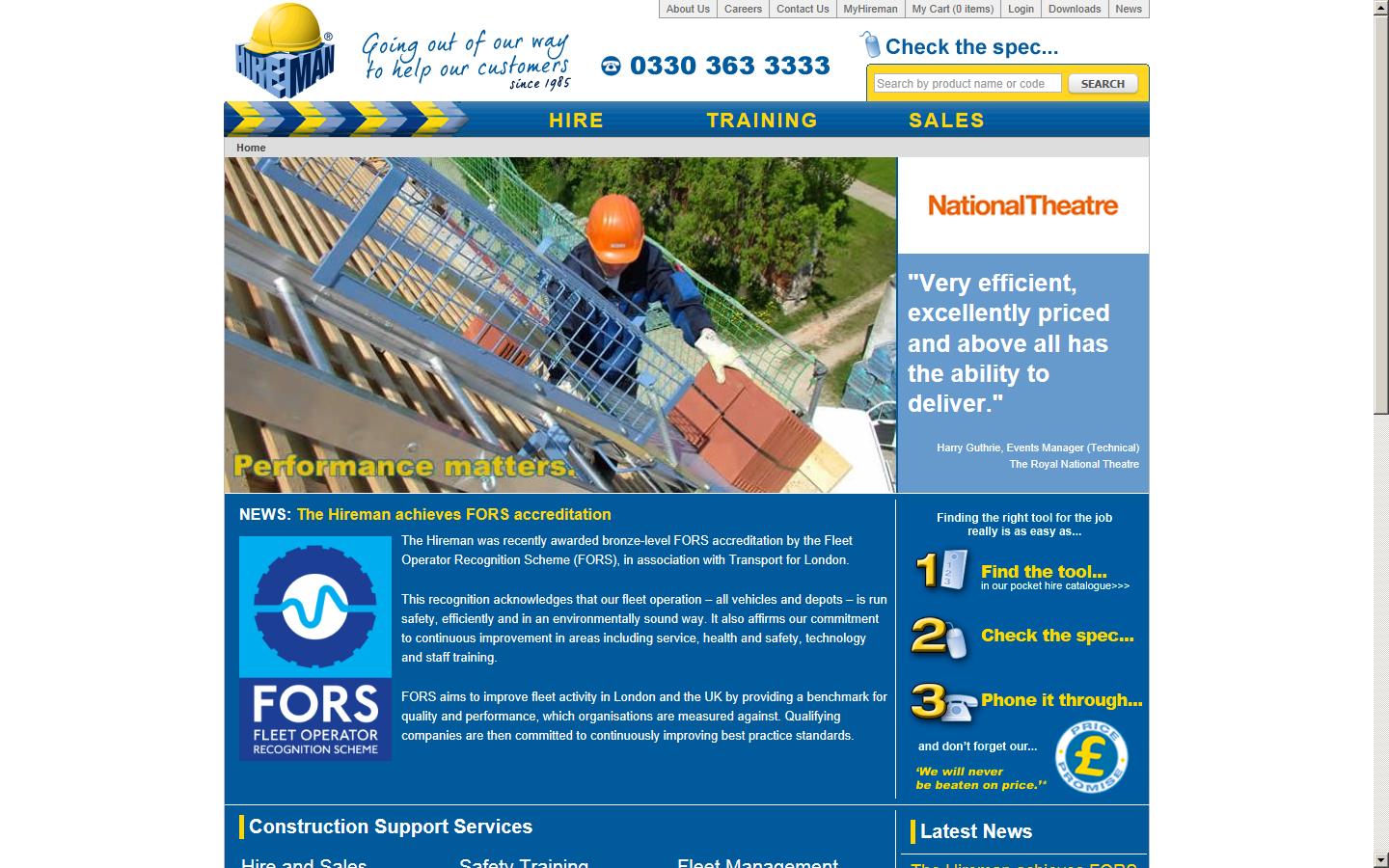 The Hireman Ltd Tool Hire Website