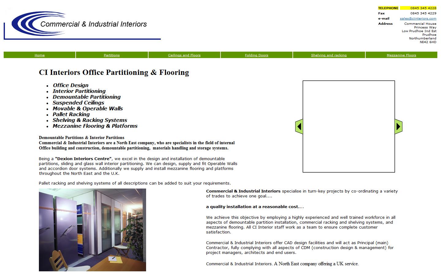 Commercial and Industrial Interiors Ltd Website