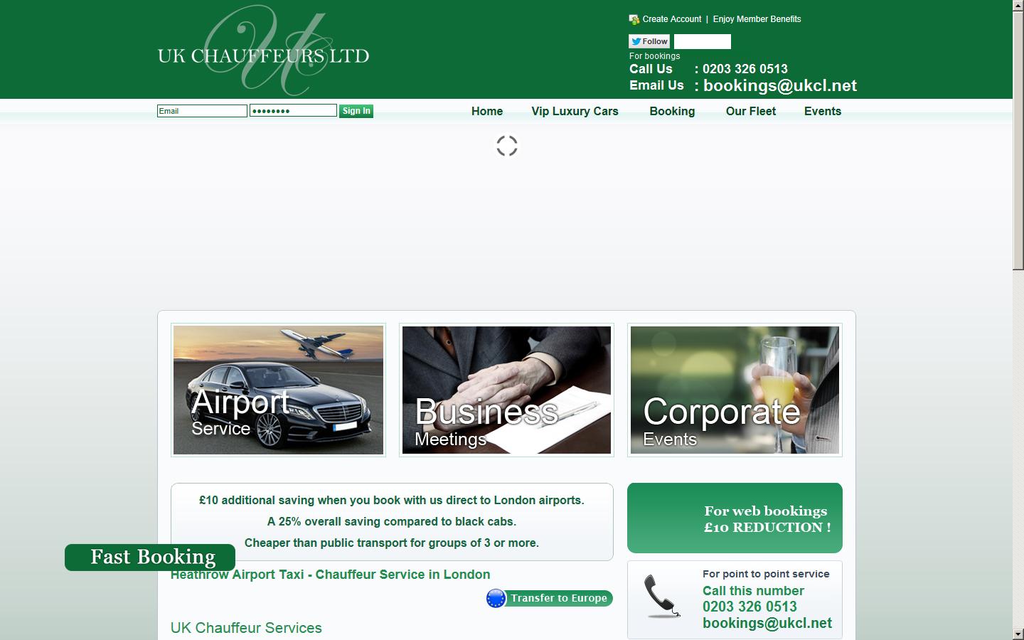 UK Chauffeurs Limited Website