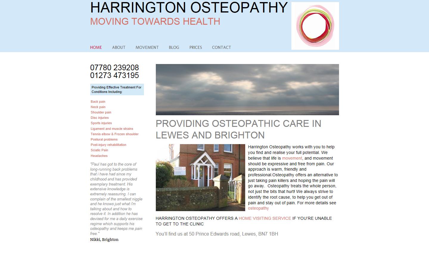 Harrington Osteopathy Website