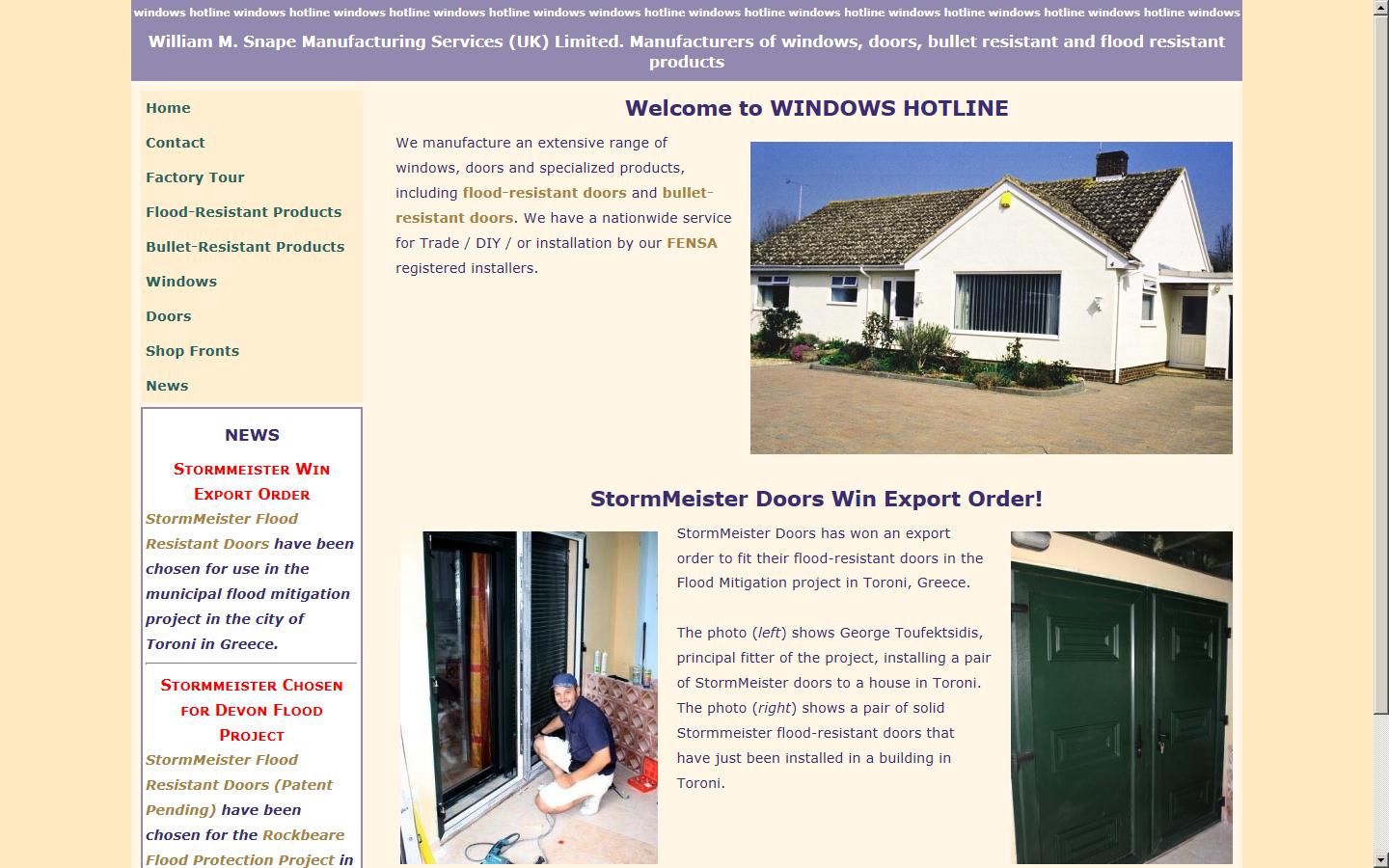 William M. Snape Manufacturing Services (UK) Ltd Website