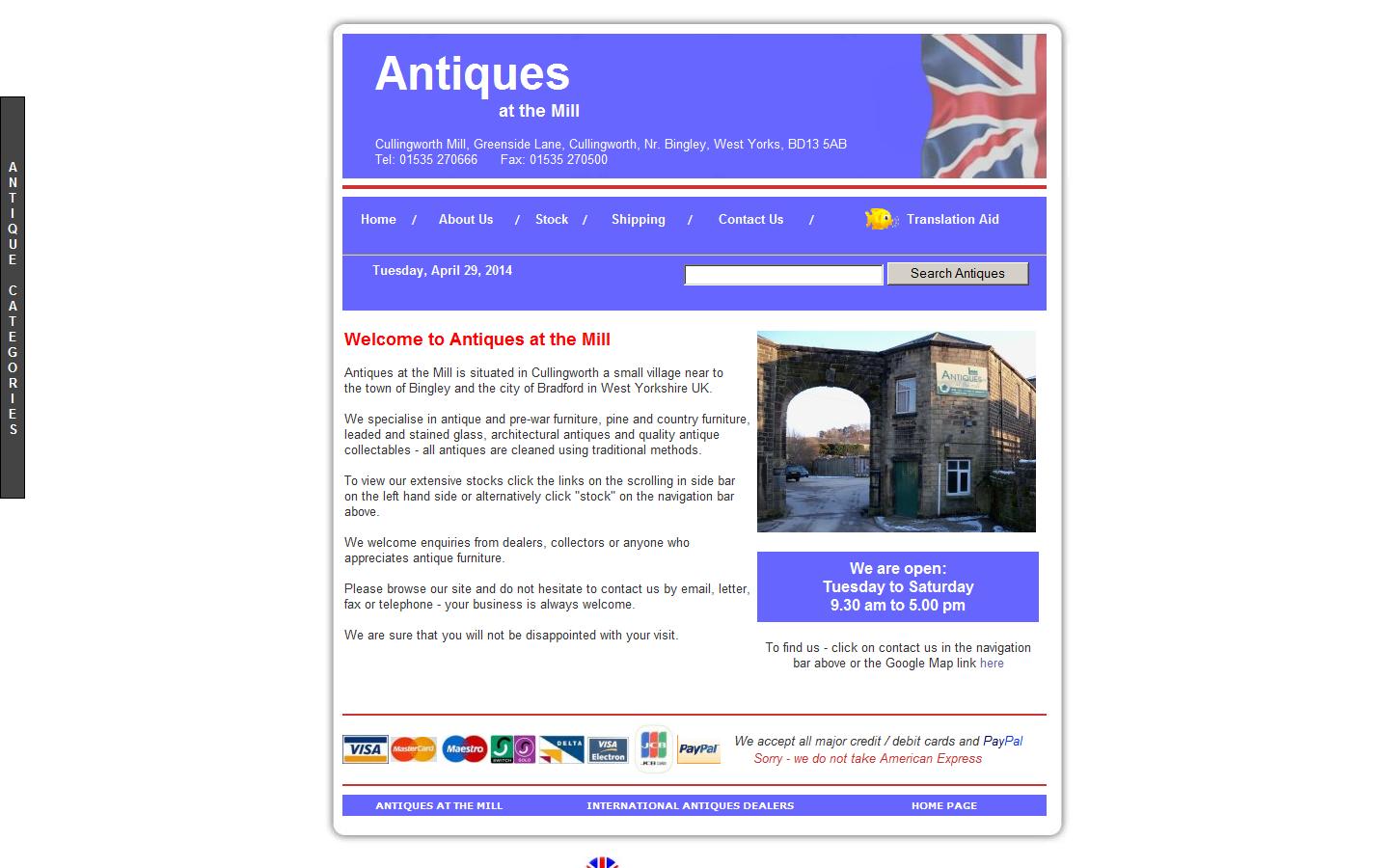 Antiques at the Mill Website