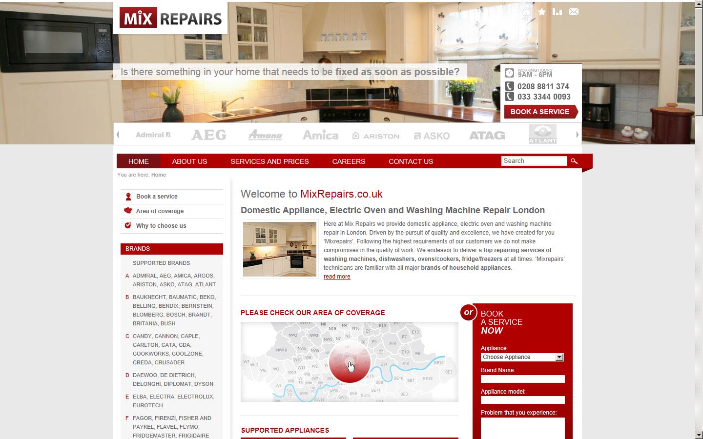 Mix Repairs London Website