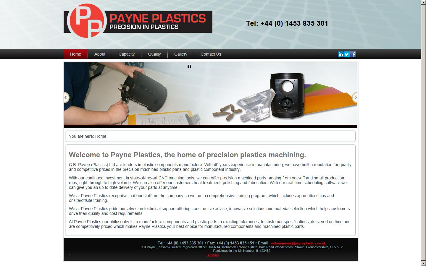 CB Payne Plastics Ltd Website