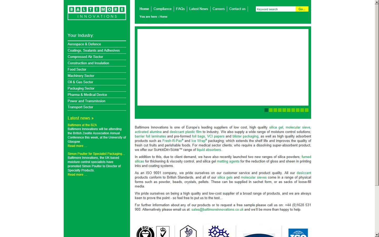 Baltimore Innovations Ltd Website