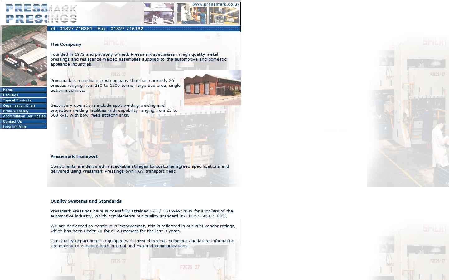 Pressmark Pressings Ltd Website