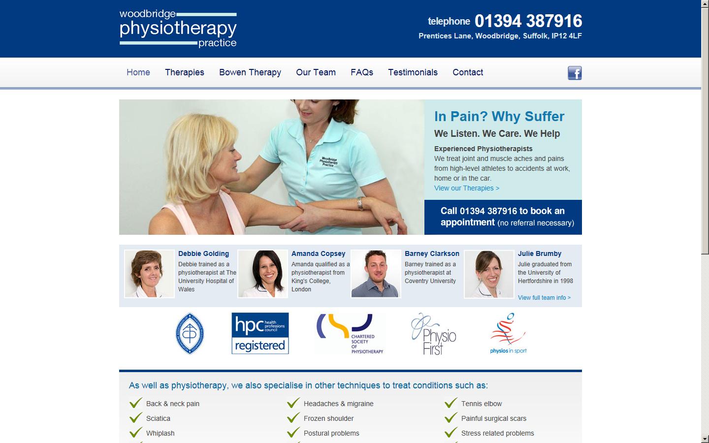 Woodbridge Physiotherapy Practice Website
