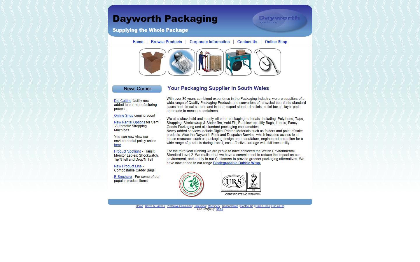 Dayworth Packaging Ltd Website
